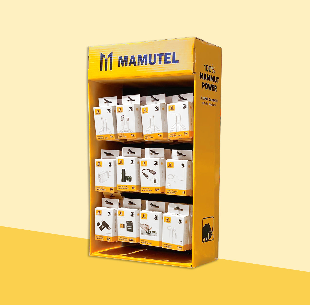 TISCH-AUFSTELLER mit 60 Produkten